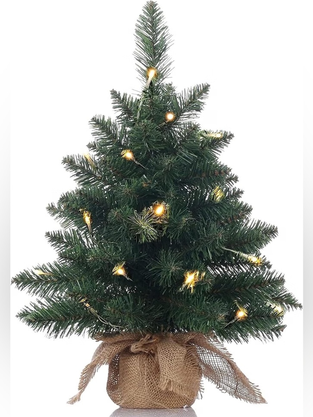 A-Szcxtop topro Pre-Lit Green Holiday Tabletop Christmas Tree 20in